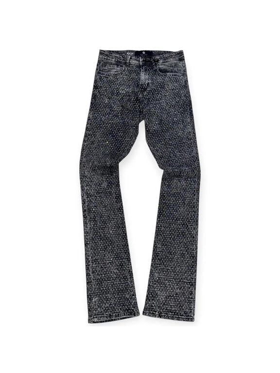 Men Stacked Laser Rip Stone Denim (Shadow)