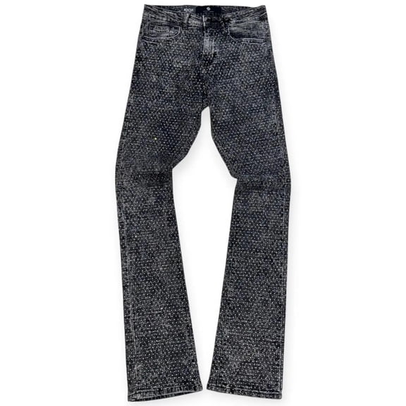 Focus Men Stacked Laser Rip Stone Denim (Shadow)