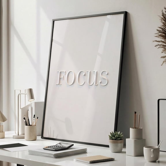Focus Minimalist Office Wall Art Print, Unframed Paper Poster 8x10in
