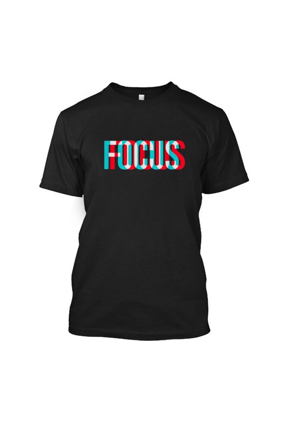 Focus Motivational Optical Illusion Classic Tee T-Shirt Size M-3XL