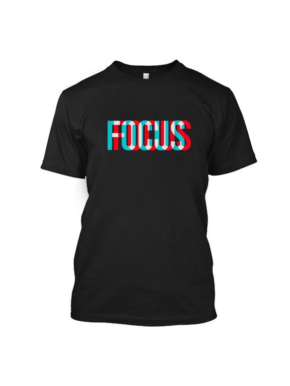 Focus Motivational Optical Illusion Classic Tee T-Shirt Size M-3XL