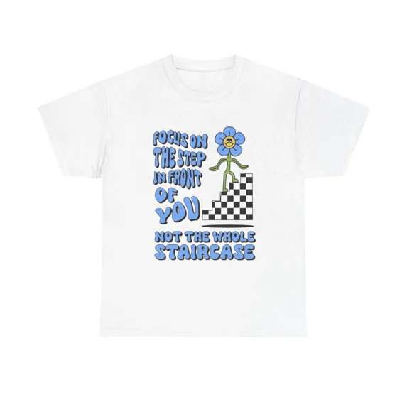 Focus On The Step Christmas Encouraging Retro Motivational Daily Quote Unisex T-Shirt, up to size 5XL