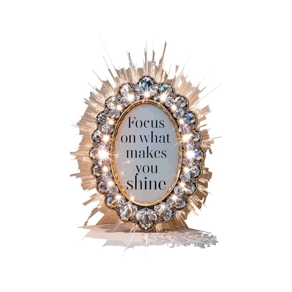 Focus On What Makes You Shine Royality Bright Blissful Happy Joyful Quote Wall Art Sticker Designs Vinyl Stickers For Home House Walls Rooms Windows Bedroom Decoration Size (12x12 inch)