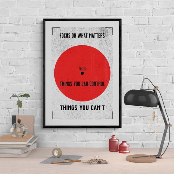 Focus On What Matters Inspirational Quote Wall Art – Minimal Motivation Typography Home Office Decor Print, Size 24x36 Unframed Poster