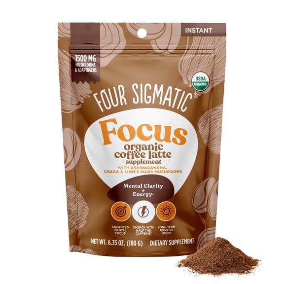 Four Sigmatic Original Mushroom Coffee | USDA Organic | High Dose Lion's Mane, Chaga, Turkey Tail, Cordyceps and Reishi | Energy, Focus & Immune Support | 30 Servings | Instant Coffee
