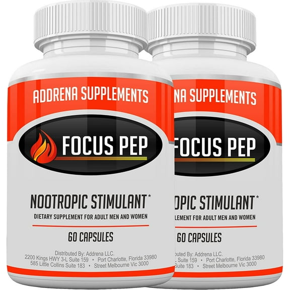 Focus Pep 2 Pack- Over the Counter Stimulants to Speed Up Naturally: Study Alternative and Best Legal Energy Supplements for Nootropic Brain Boosting 120 Pills