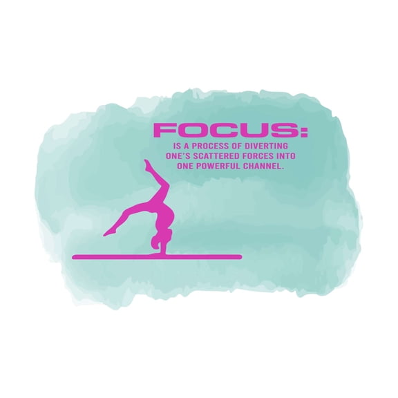 Focus is a Process Of Diverting Gymnastics Pilate Quote Vinyl Watercolor Decal Wall Art Sticker Designs Vinyl Stickers For Home House Walls Rooms Windows Bedroom Decoration Size (12x12 inch)
