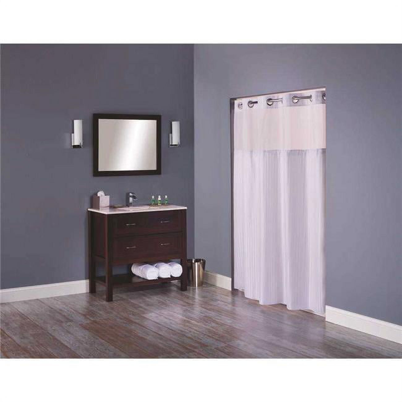 Focus Products Group HBH53DTB01CRX 71 x 77 in. Hookless Double H Shower Curtain with Snap in Liner, White