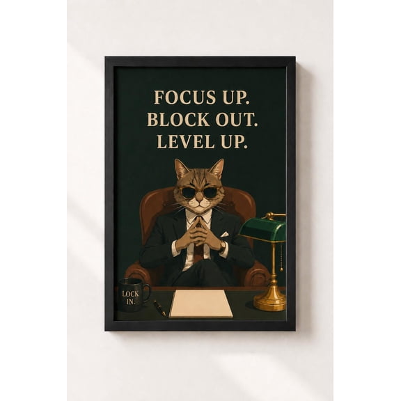 Focus Up Block Out Level Up Wall Art Print, Unframed Paper Poster 8x10in