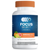 Focus Vitamins Focus Select® AREDS2-Based Chewable Tablets, Eye Vitamin an Mineral Supplement, Citrus Flavored, 180 Count