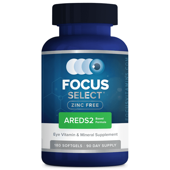 Focus Vitamins Focus Select Zinc-Free Macular Health Formula, 180 Softgels
