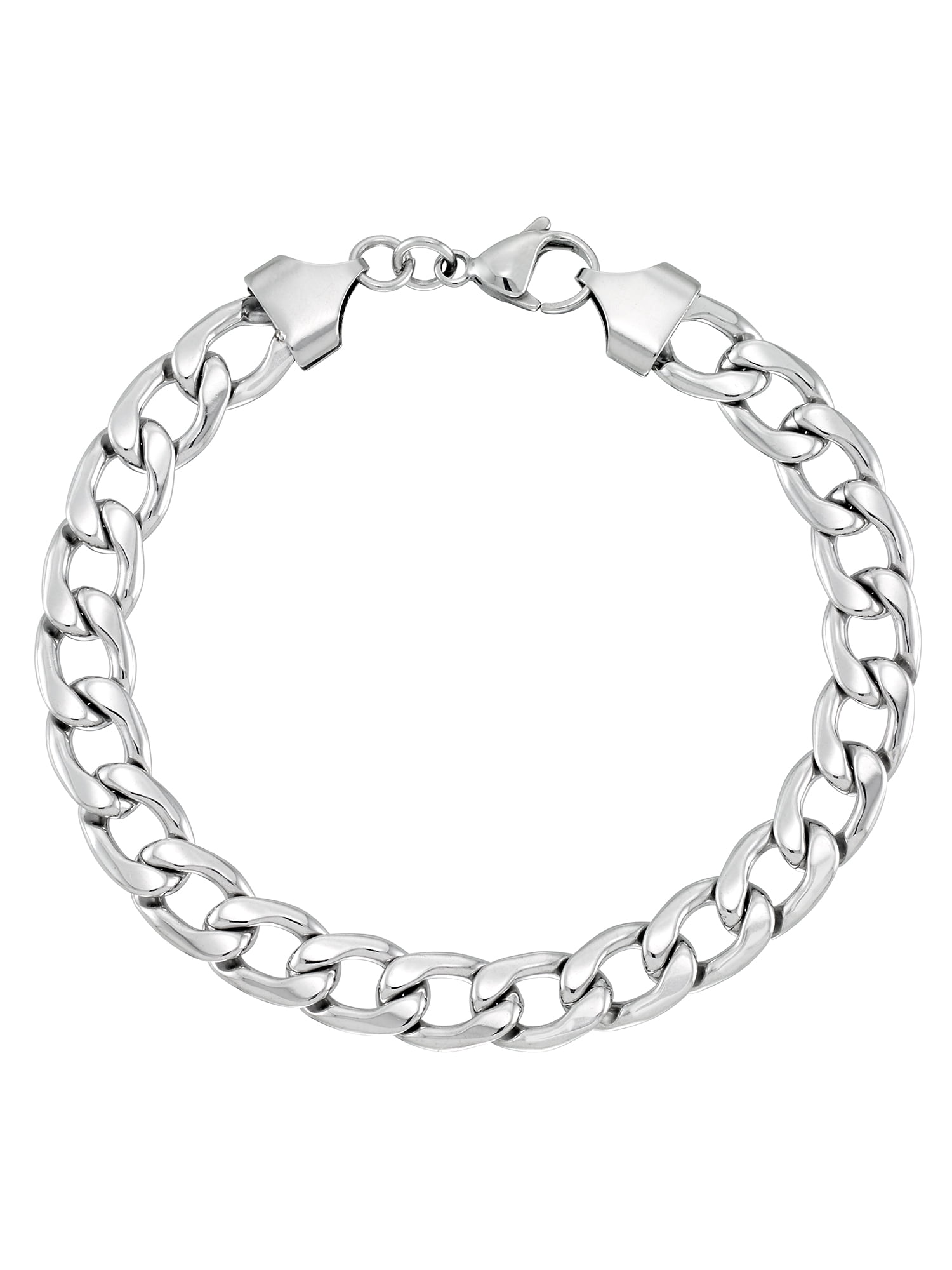Focus for Men by Focus Men Bold Curb Link Bracelet in Brilliant White Stainless Steel, 8.5"