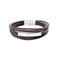 thumbnail image 1 of Focus for Men by Focus Men Genuine Brown Leather Multi Bracelet in Brilliant White Stainless Steel, 8.5", 1 of 6