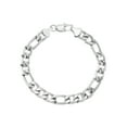 thumbnail image 1 of Focus for Men by Focus Men Solid Bold Figaro Bracelet in Brilliant White Stainless Steel, 9"., 1 of 5