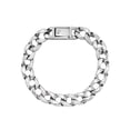 thumbnail image 1 of Focus for Men by Focus Men Wide Solid Curb Link Bracelet in Brilliant White Stainless Steel, 9"., 1 of 5