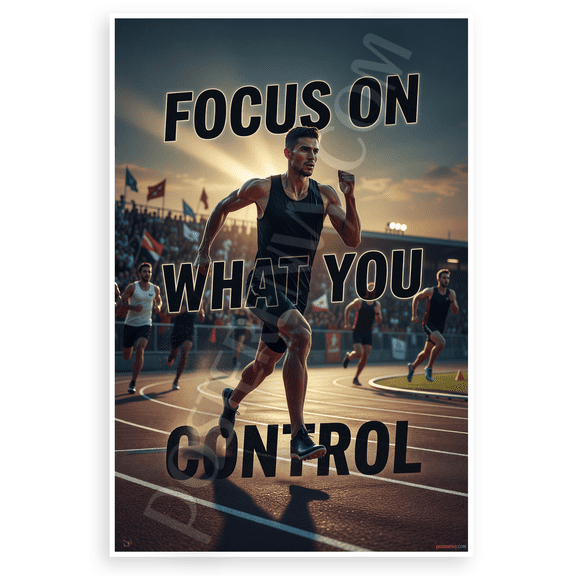 "Focus on What You Control" Runner Track Motivational 12x18 US Made Poster