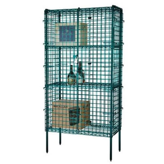 FocusFoodService Epoxy Security Cage - Green - 24in.W x 36in.L x 63in.H