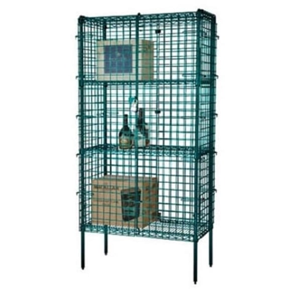 FocusFoodService FSEC244863GN 24 in. W x 48 in. L x 63 in. H Epoxy Security Cage - Green