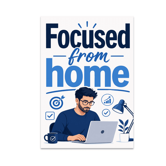 Focused From Home Modern Work Decor - Remote Worker - 13x19 Poster Print
