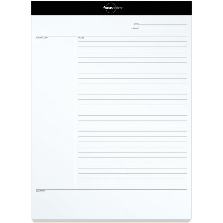 FocusNotes Legal Pad, Meeting-Minutes/Notes Format, 50 White 8.5 x 11.75 Sheets FocusNotes Legal Pad, Meeting-Minutes/Notes Format, 50 White 8.5 x 11.75 Sheets