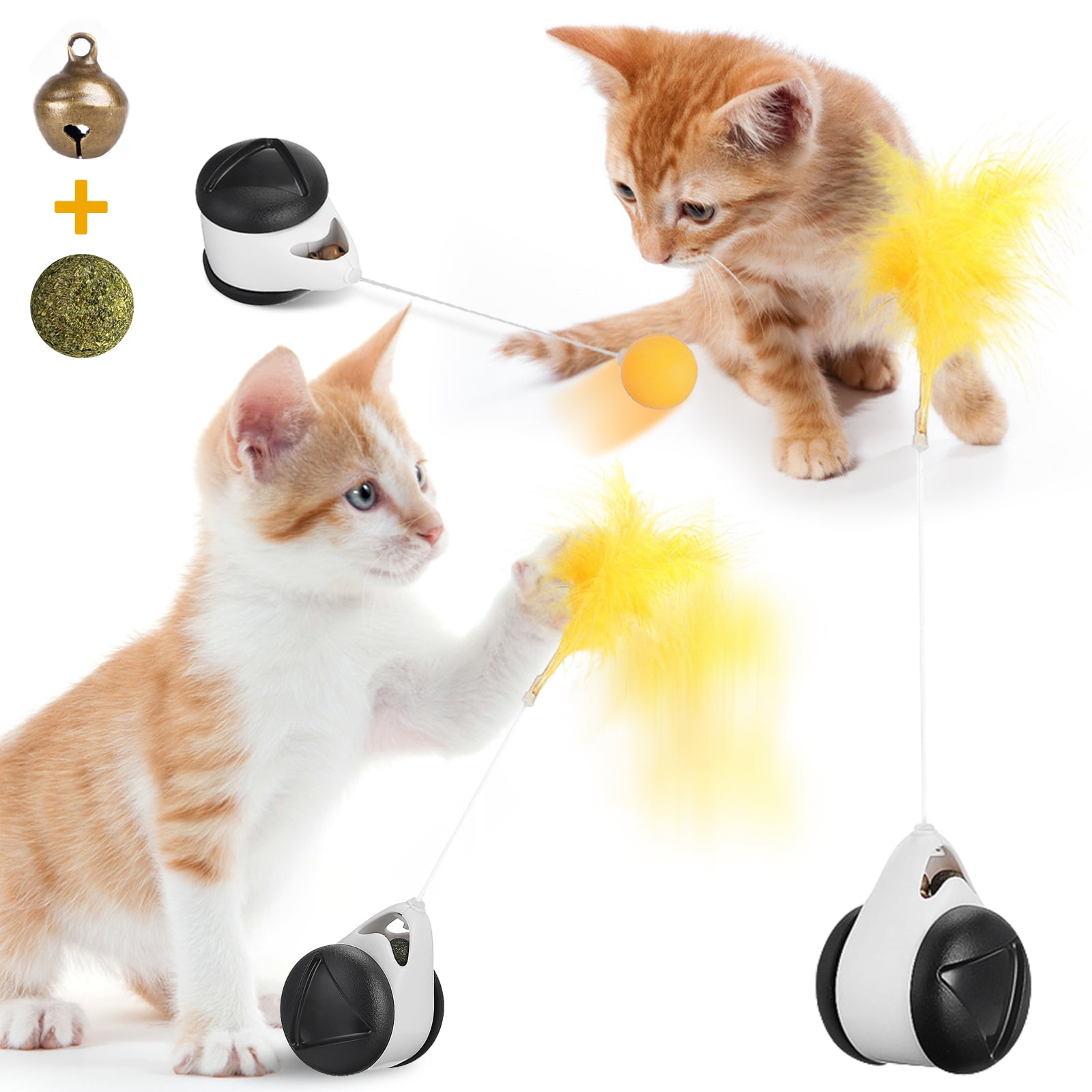 Focuspet Automatic Ball Cat Toy With Feathe Interactive Intelligent