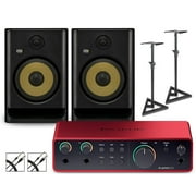 Focusrite 2i2 Gen 4 With KRK ROKIT G5 Studio Monitor Pair Stands & Cables Included ROKIT 8