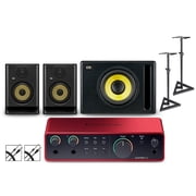 Focusrite 2i2 Gen4 with KRK ROKIT G5 Studio Monitor Pair & S10 Subwoofer Stands & Cables Included ROKIT 5