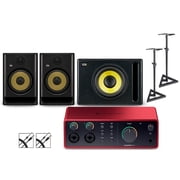 Focusrite 4i4 Gen4 with KRK ROKIT G5 Studio Monitor Pair & S10 Subwoofer Stands & Cables Included ROKIT 8
