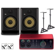 Focusrite 4i4 Gen4 with KRK ROKIT G5 Studio Monitor Pair Stands & Cables Included ROKIT 8