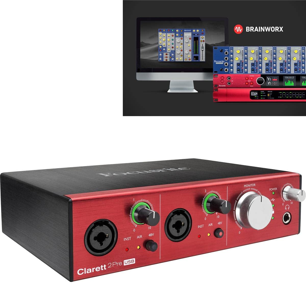 Focusrite Clarett 2Pre USB 10-In/4-Out Audio Interface