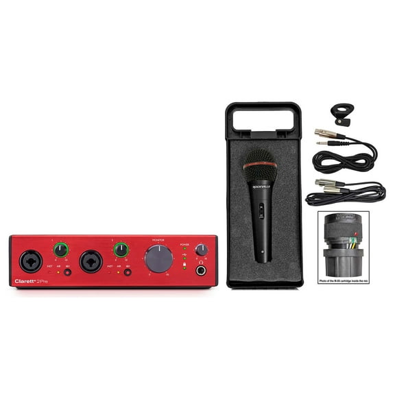 Focusrite Clarett+ 2Pre USB-C Audio Recording Interface JFET/ADAT+Dynamic Mic