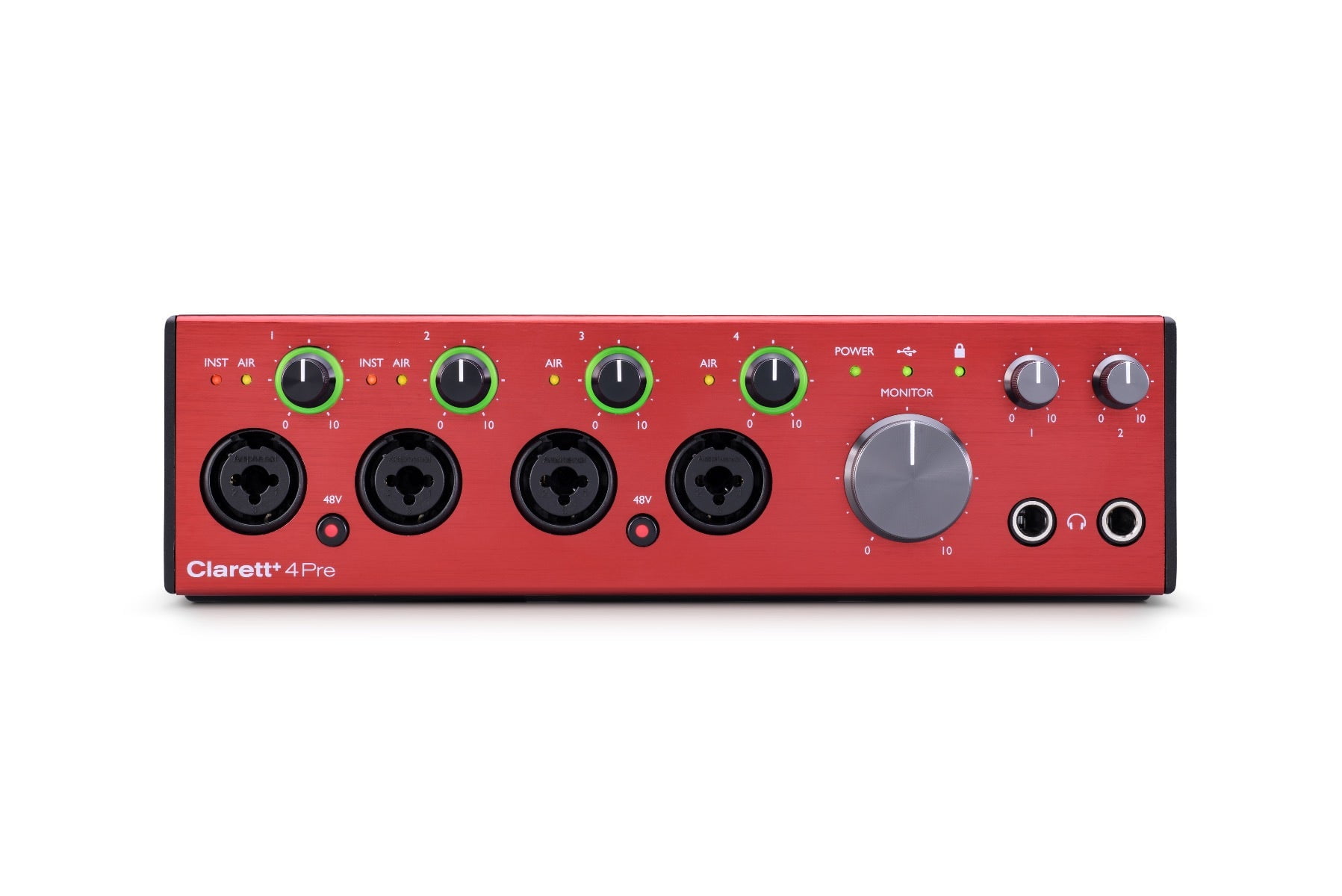 Focusrite Clarett+ 4Pre 8-Channel 18-In/8-Out Audio Interface with Software Suite for PC and Mac