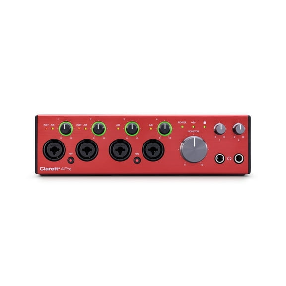 Focusrite Clarett+ 4Pre 8-Channel 18-In/8-Out Audio Interface with Software Suite for PC and Mac