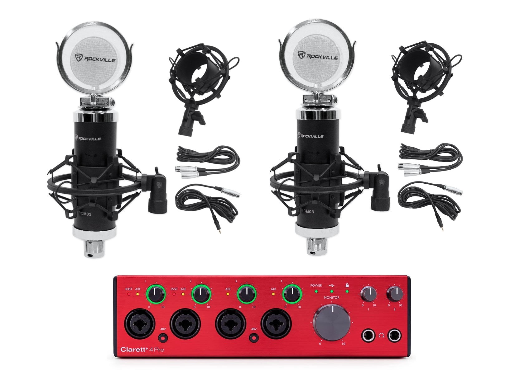 Focusrite Clarett+ 4Pre USB-C Audio Recording Interface JFET/ADAT+2) Microphones