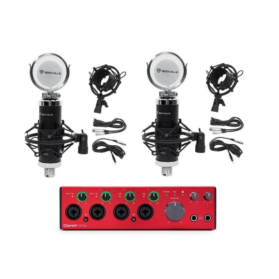 Focusrite Clarett+ 4Pre USB-C Audio Recording Interface JFET/ADAT+2) Microphones