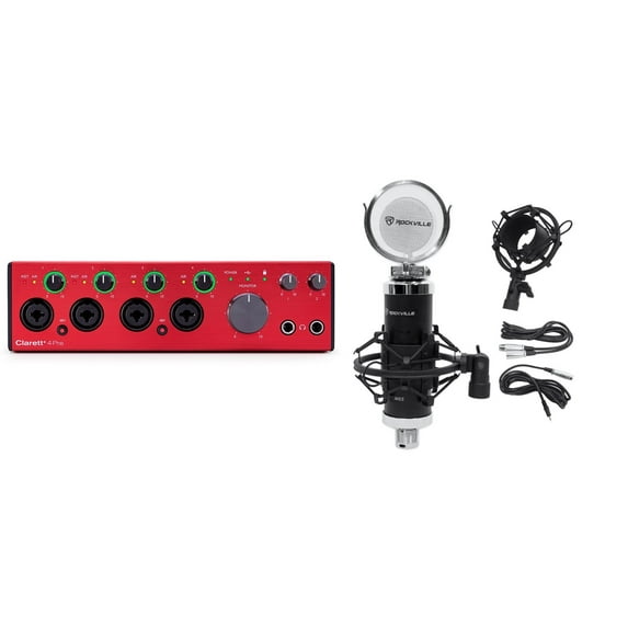 Focusrite Clarett+ 4Pre USB-C Audio Recording Interface JFET/ADAT+Microphone
