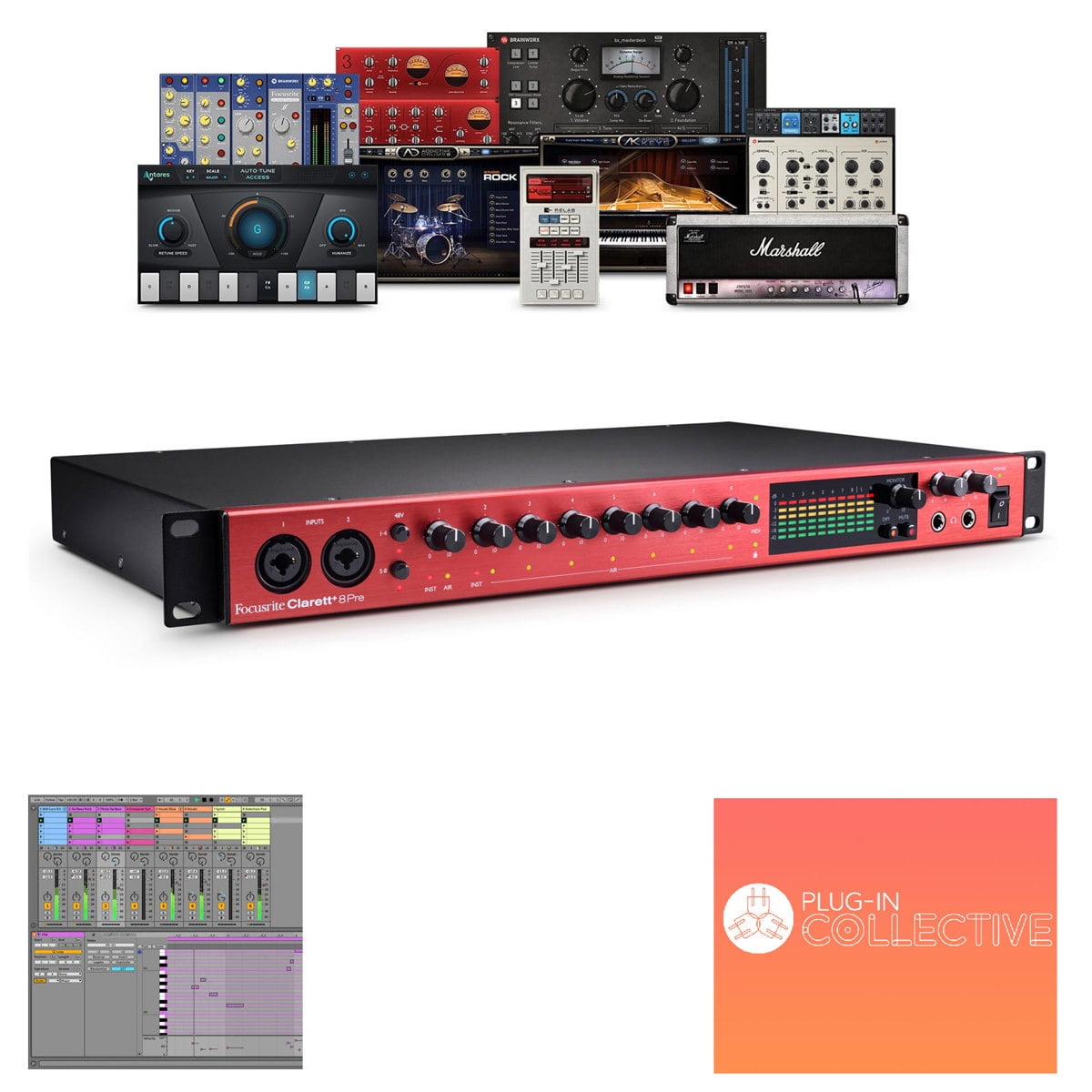 Focusrite Clarett+ 8Pre 8-Channel 18-In/20-Out Audio Interface