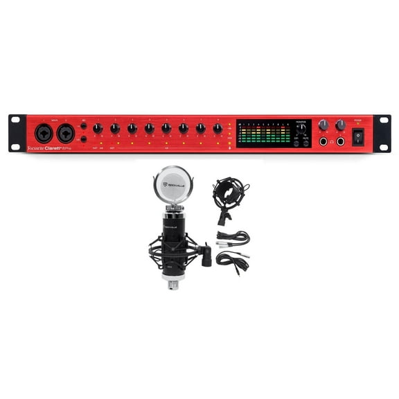 Focusrite Clarett+ 8Pre USB-C JFET/ADAT Audio Recording Interface + Microphone