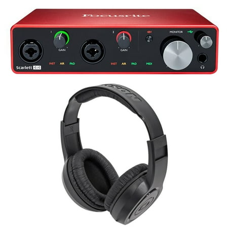 Focusrite SCARLETT 4I4 3rd Gen 192KHz USB Audio Recording Interface+Headphones