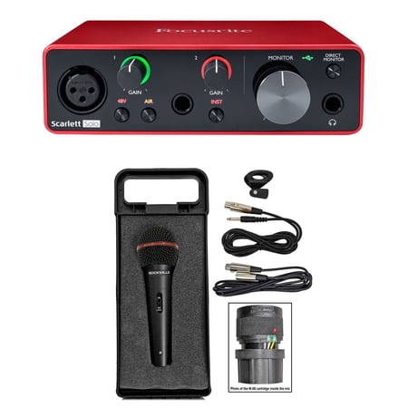 Focusrite SCARLETT SOLO 3rd Gen 192kHz USB Audio Interface Bundle with Microphone, Cable & Case