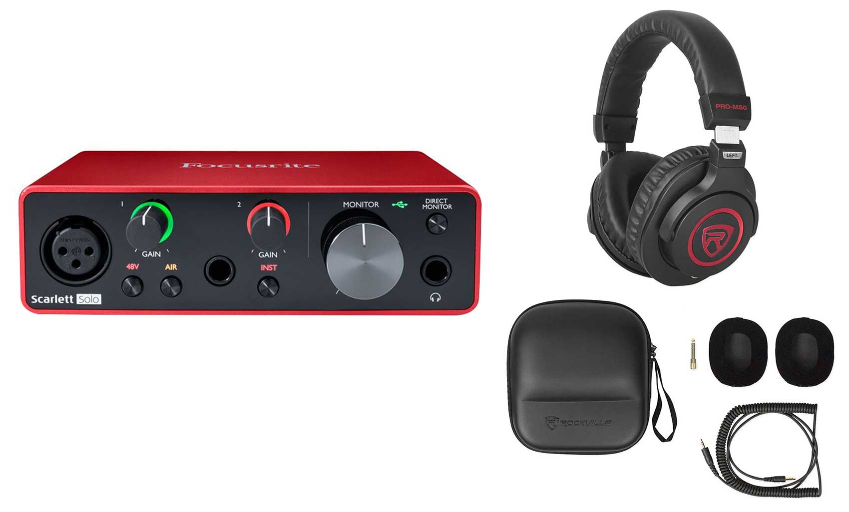 Focusrite SCARLETT SOLO 3rd Gen Studio Recording Equipment Package
