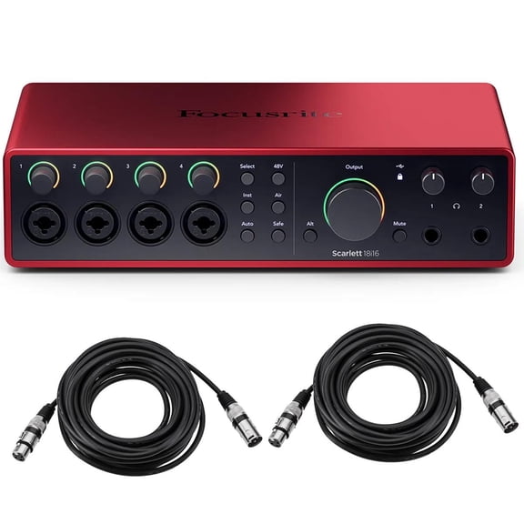 Focusrite Scarlett 18i16 4th Gen USB Audio Interface with Software Suite and XLR Cable