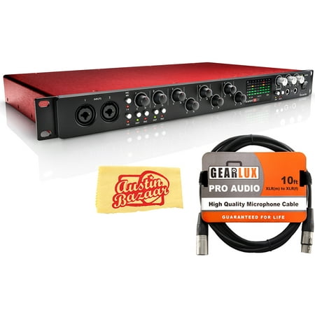 Focusrite Scarlett 18i20 USB Audio Interface Bundle with XLR Cable and Austin Bazaar Polishing Cloth