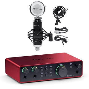 Focusrite Scarlett 2i2 4th Gen Studio Recording USB Audio Interface+Microphone