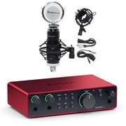 Focusrite Scarlett 2i2 4th Gen Studio Recording USB Audio Interface+Microphone