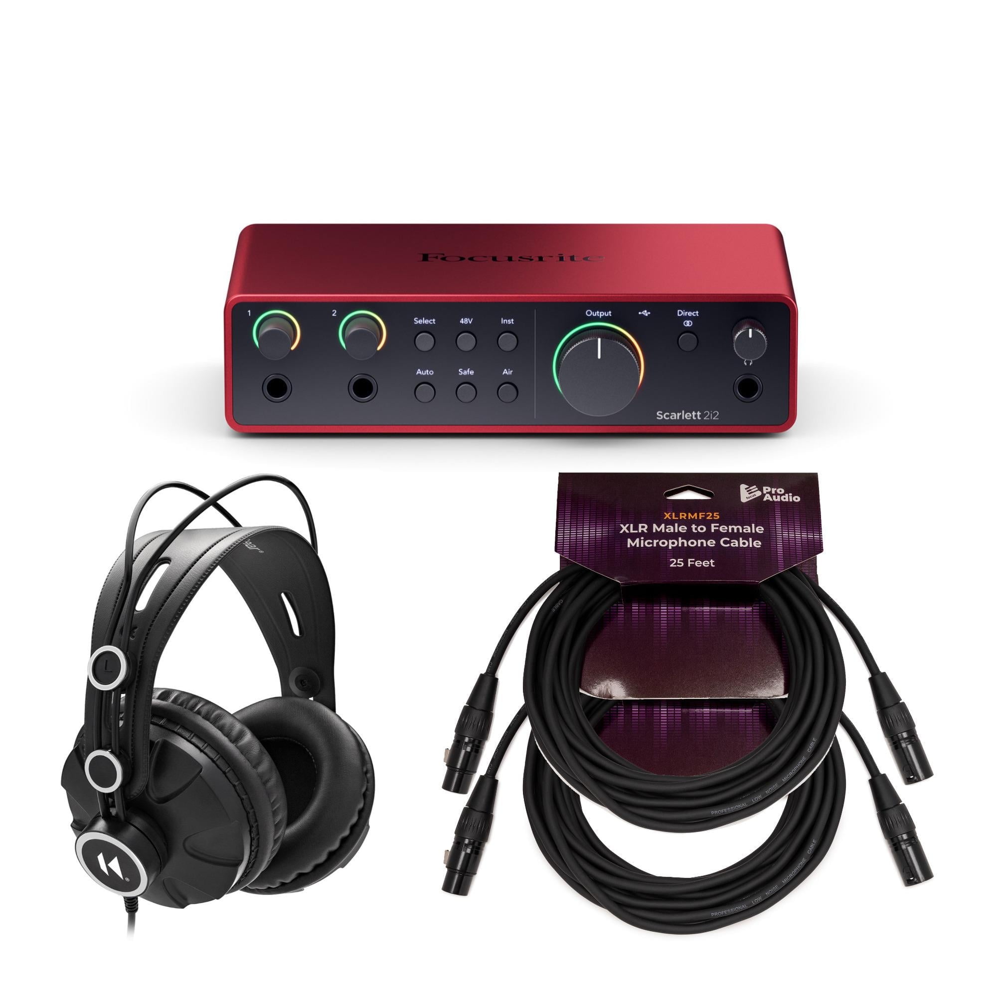 Focusrite Scarlett 2i2 4th Gen USB Audio Interface with Headphones