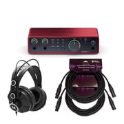 Focusrite Scarlett 2i2 4th Gen USB Audio Interface with Headphones and Cables