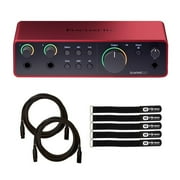 Focusrite Scarlett 2i2 الجيل الرابع 2 في 2-out واجهة USB الصوتية مع 8 ربطات عنق وكابلات حزمة