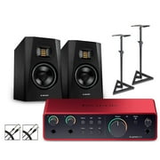 Focusrite Scarlett 2i2 4th Gen With Adam Audio T-Series Studio Monitors Stands & Cables Included T5V