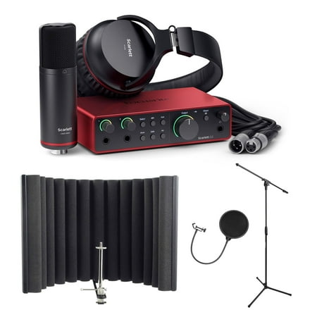 Focusrite Scarlett 2i2 Studio (4th Gen) Bundle with RF-X, Stand & Pop Filter